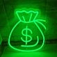 Vibrant Money Bag Neon Sign
