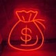 Vibrant Money Bag Neon Sign