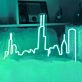 City Skyline Abstract Lines Artistic Neon Sign