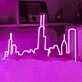 City Skyline Abstract Lines Artistic Neon Sign