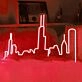 City Skyline Abstract Lines Artistic Neon Sign