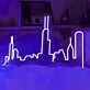 City Skyline Abstract Lines Artistic Neon Sign