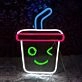 Cute Bubble Tea Ice Cream Adorable Neon Sign