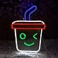 Cute Bubble Tea Ice Cream Adorable Neon Sign