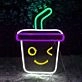 Cute Bubble Tea Ice Cream Adorable Neon Sign