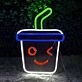 Cute Bubble Tea Ice Cream Adorable Neon Sign