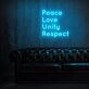 Peace Love Unity Respect Plur Neon Sign for Positive and Peaceful Spaces
