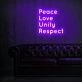 Peace Love Unity Respect Plur Neon Sign for Positive and Peaceful Spaces