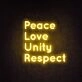 Peace Love Unity Respect Plur Neon Sign for Positive and Peaceful Spaces