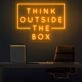Think Outside The Box Neon Sign for Inspirational and Creative Spaces