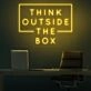 Think Outside The Box Neon Sign for Inspirational and Creative Spaces