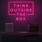 Think Outside The Box Neon Sign for Inspirational and Creative Spaces