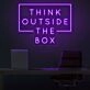 Think Outside The Box Neon Sign for Inspirational and Creative Spaces