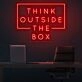 Think Outside The Box Neon Sign for Inspirational and Creative Spaces