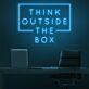 Think Outside The Box Neon Sign for Inspirational and Creative Spaces