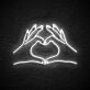 Heart Hand Neon Sign for Loving and Positive Spaces