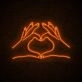 Heart Hand Neon Sign for Loving and Positive Spaces