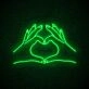 Heart Hand Neon Sign for Loving and Positive Spaces