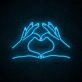 Heart Hand Neon Sign for Loving and Positive Spaces