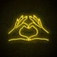 Heart Hand Neon Sign for Loving and Positive Spaces
