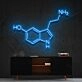 Serotonin Molecule Neon Sign for Science and Chemistry Lovers