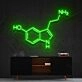 Serotonin Molecule Neon Sign for Science and Chemistry Lovers