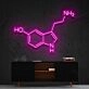 Serotonin Molecule Neon Sign for Science and Chemistry Lovers