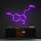 Serotonin Molecule Neon Sign for Science and Chemistry Lovers