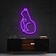 Curious Cat Neon Sign for Cat Lovers and Pet Spaces