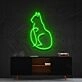 Curious Cat Neon Sign for Cat Lovers and Pet Spaces
