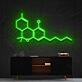 Thc Molecule Neon Sign for Science and Cannabis Enthusiasts