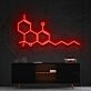 Thc Molecule Neon Sign for Science and Cannabis Enthusiasts