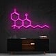 Thc Molecule Neon Sign for Science and Cannabis Enthusiasts