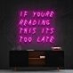 If You're Reading This It's Too Late Drake Neon Sign for Music Fans