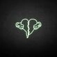 Broken heart' neon sign