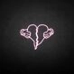 Broken heart' neon sign
