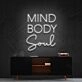 Mind Body Soul Neon Sign for Yoga and Meditation Spaces