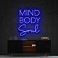 Mind Body Soul Neon Sign for Yoga and Meditation Spaces