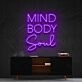 Mind Body Soul Neon Sign for Yoga and Meditation Spaces