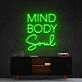 Mind Body Soul Neon Sign for Yoga and Meditation Spaces