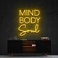 Mind Body Soul Neon Sign for Yoga and Meditation Spaces