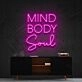 Mind Body Soul Neon Sign for Yoga and Meditation Spaces