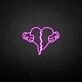 Broken heart' neon sign
