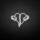 Broken heart' neon sign
