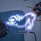 Downward Facing Frenchie Neon Sign for Yoga Studios and Pet Lovers