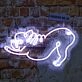 Downward Facing Frenchie Neon Sign for Yoga Studios and Pet Lovers