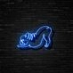 Downward Facing Frenchie Neon Sign for Yoga Studios and Pet Lovers