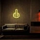 Middle Finger Neon Sign for Edgy and Bold Spaces