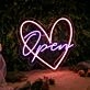 Heart Open Neon Sign for Romantic and Welcoming Spaces