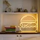 Gold Burger Neon Sign MNE11065 for Food Lovers and Dining Areas